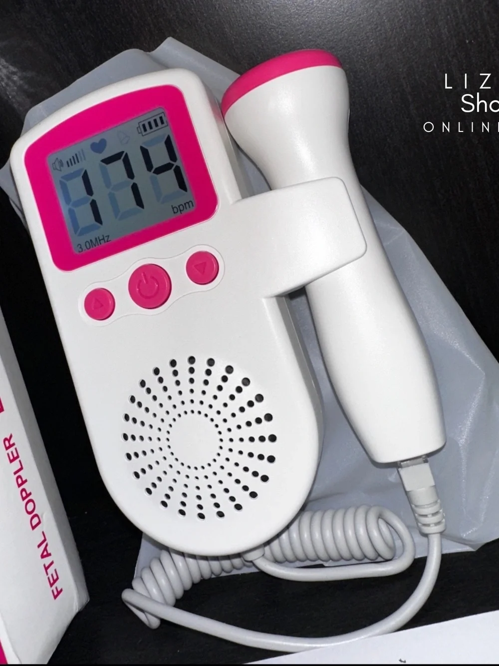 Handheld Baby Heartbeat Monitor - White & Pink